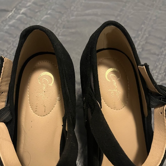 Black chunky heel with peep toe - Picture 2 of 6